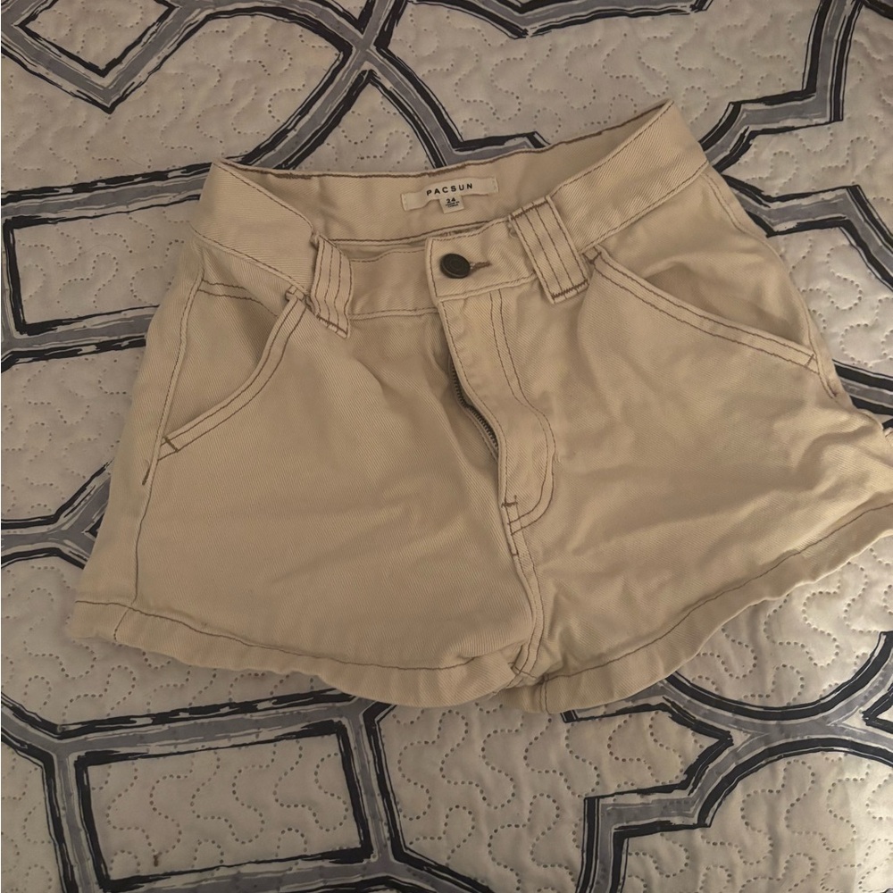 PacSun High Waist Cream Shorts